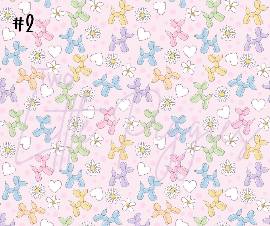 Printed Vinyl - Pastel Balloon Dogs