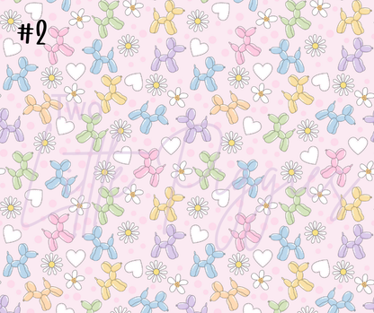 Printed Vinyl - Pastel Balloon Dogs