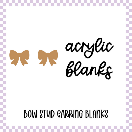 Acrylic Blank - Bow Stud Blanks (3 Sets)