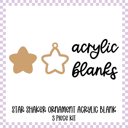 Acrylic Blank - Shaker/Snowglobe - Star Ornament/Keychain