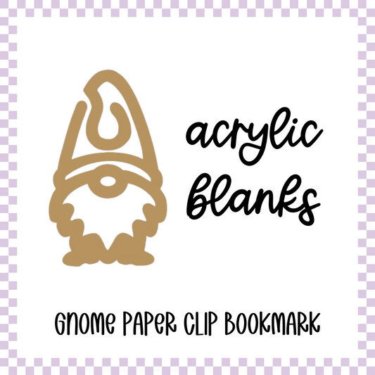 Acrylic Blank - Gnome Paper Clip Bookmark (3pc)