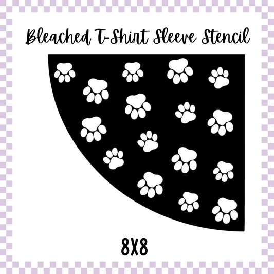 Bleached Tshirt Stencil - Paw Print
