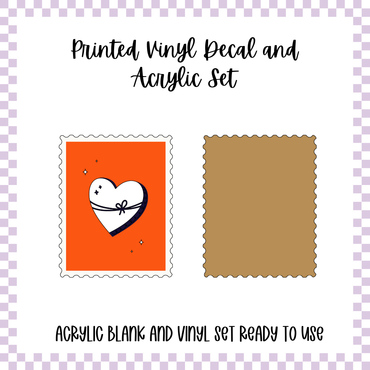 Printed Vinyl and Acrylic Set - Boho Valentine - Heart