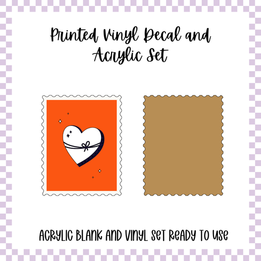Printed Vinyl and Acrylic Set - Boho Valentine - Heart