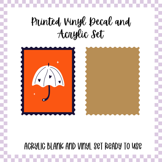 Printed Vinyl and Acrylic Set - Boho Valentine - Umbrella