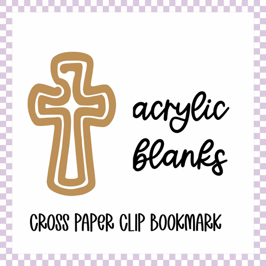 Acrylic Blank - Cross Paper Clip Bookmark (3pc)