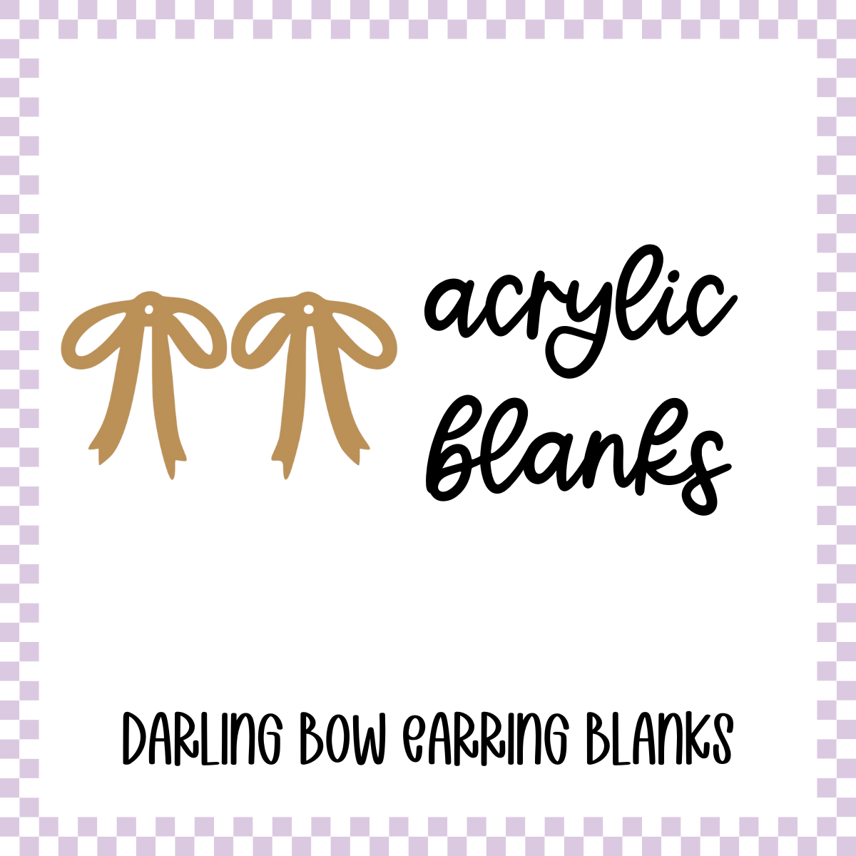 Acrylic Blank - Darling Bow Dangle Earring (3 Sets)