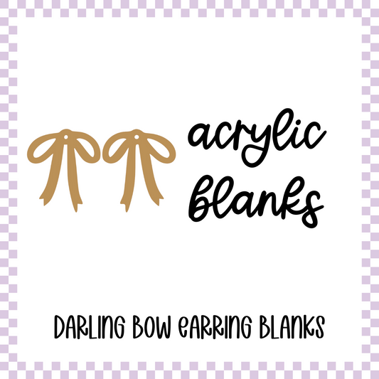 Acrylic Blank - Darling Bow Dangle Earring (3 Sets)
