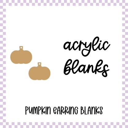 Acrylic Blank - Pumpkin Dangle Earring (3 Sets)
