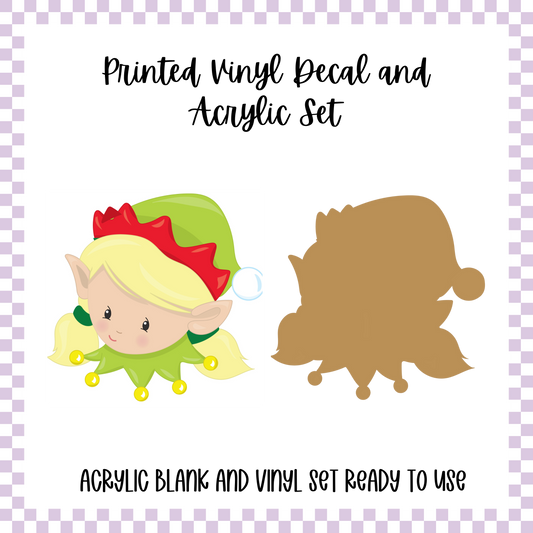Printed Vinyl and Acrylic Set - Girl Elf Blonde