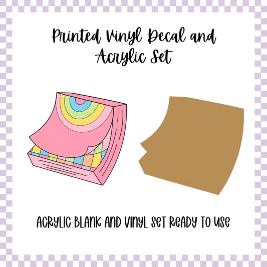 Printed Vinyl and Acrylic Set - Retro Post-It