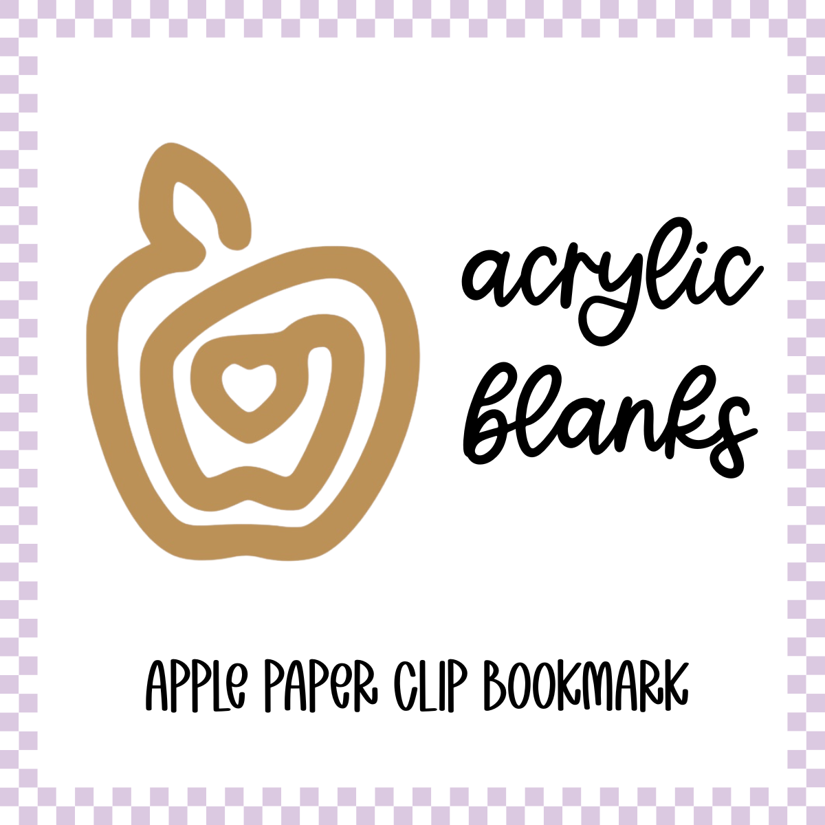 Acrylic Blank - Apple Paper Clip Bookmark (3pc)