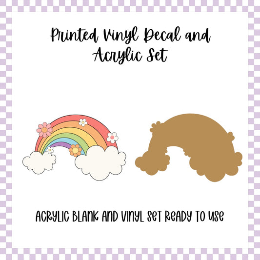 Printed Vinyl and Acrylic Set - Retro Rainbow