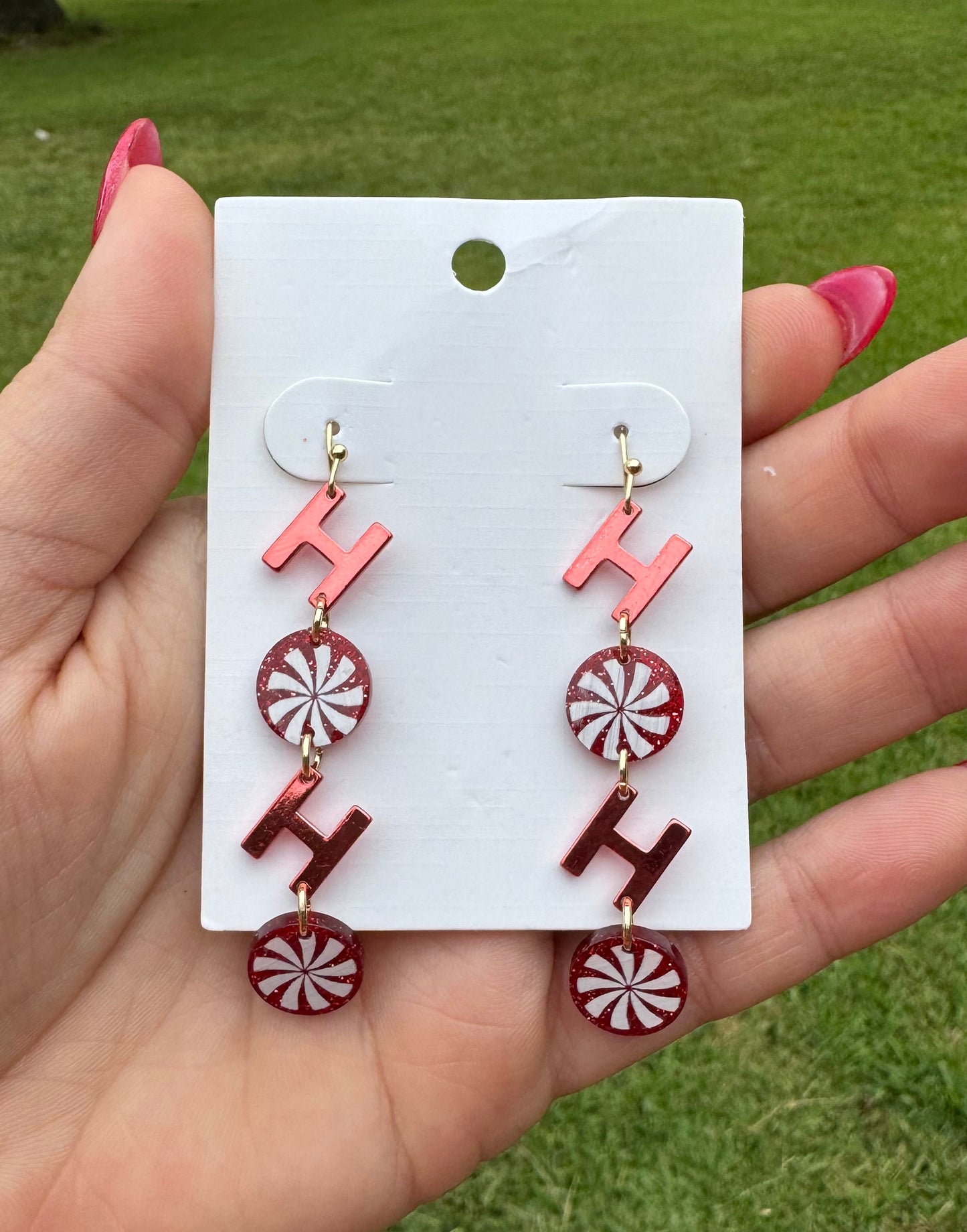 Acrylic Earrings - Ho Ho Ho