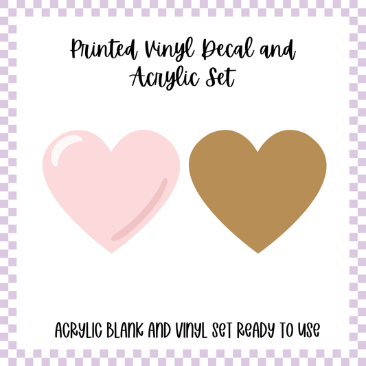 Printed Vinyl and Acrylic Set - Pastel Gummy Hearts