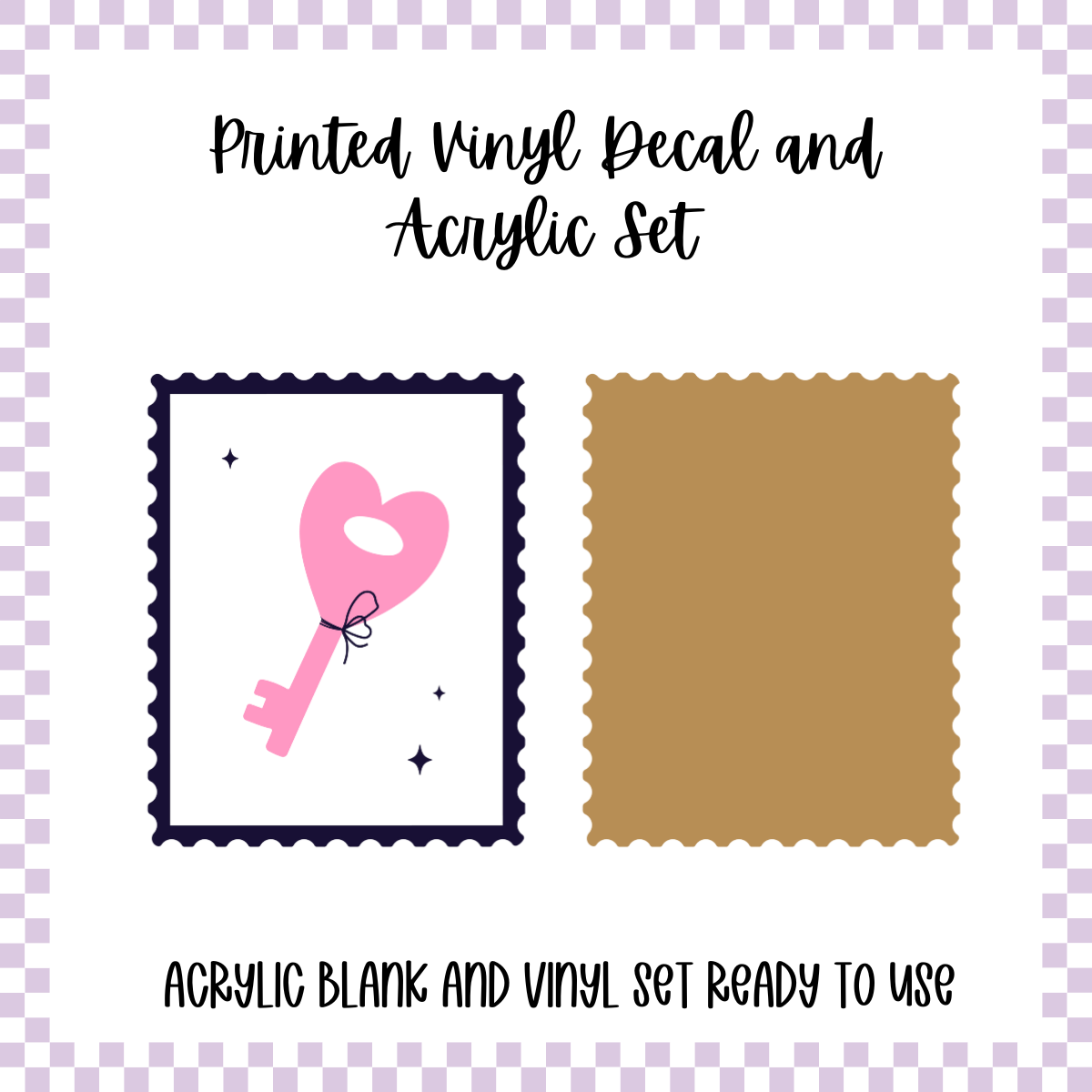 Printed Vinyl and Acrylic Set - Boho Valentine - Key