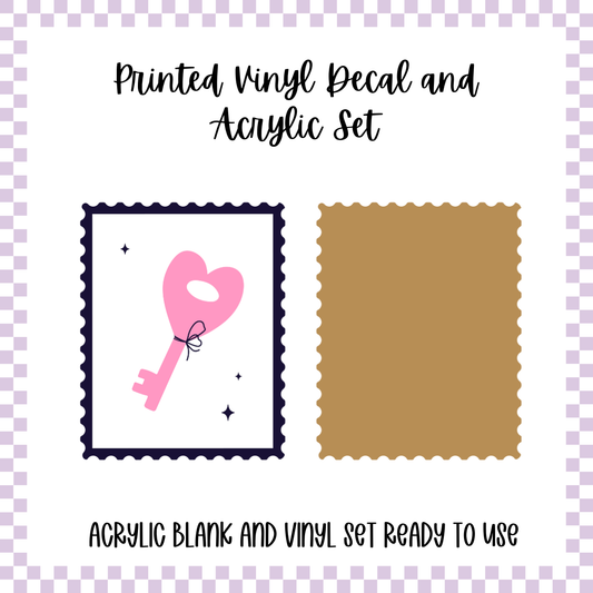 Printed Vinyl and Acrylic Set - Boho Valentine - Key
