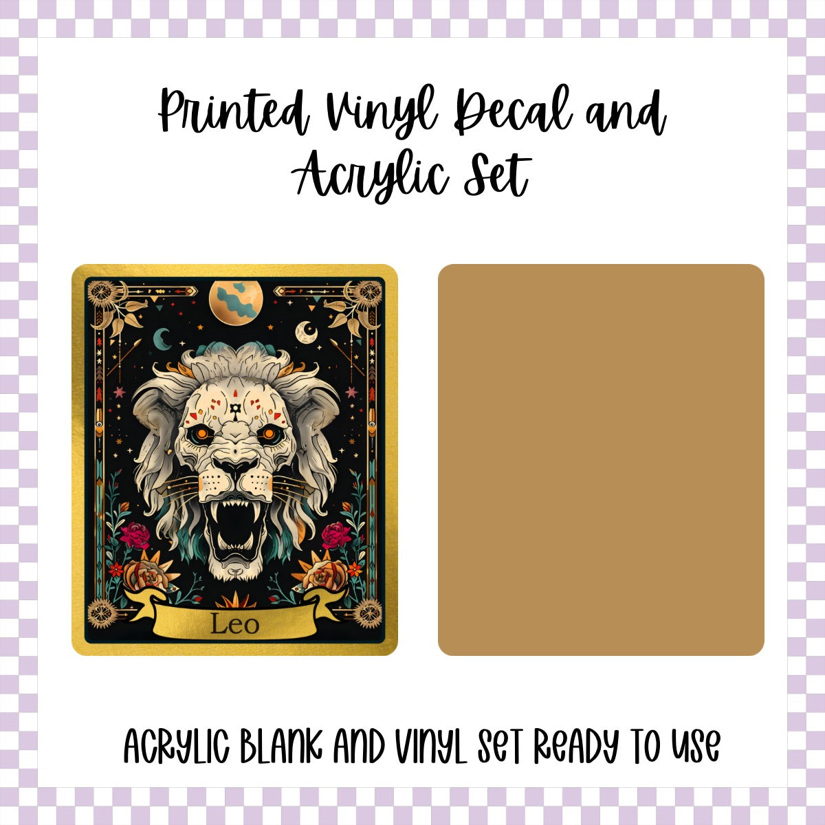Printed Vinyl and Acrylic Set - Skeleton Tarot Leo