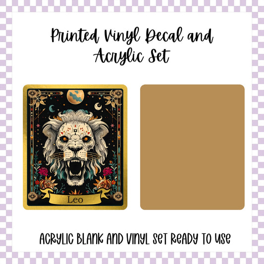Printed Vinyl and Acrylic Set - Skeleton Tarot Leo