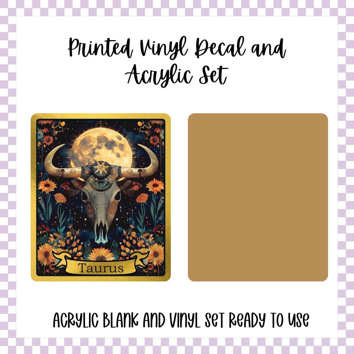Printed Vinyl and Acrylic Set - Skeleton Tarot Taurus – Two Little ...