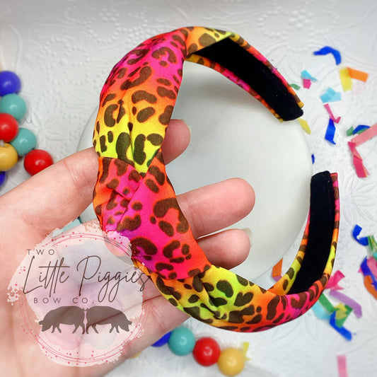 Sunset Leopard - Knotted Headband