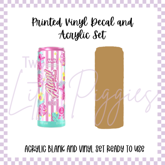 Printed Vinyl and Acrylic Set - Alani Nu - Cotton Candy