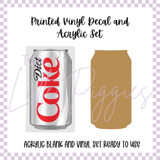 Printed Vinyl and Acrylic Set - Diet Coke