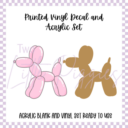 Printed Vinyl and Acrylic Set - Pastel Balloon Dog