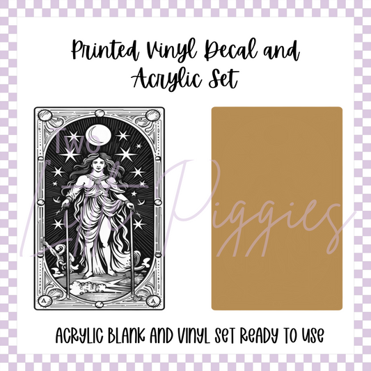 Printed Vinyl and Acrylic Set - Zodiac Card Aquarious