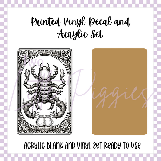 Printed Vinyl and Acrylic Set - Zodiac Card Scorpio