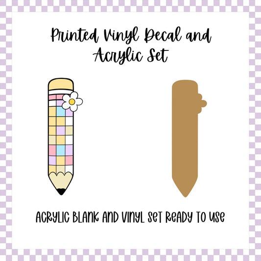 Printed Vinyl and Acrylic Set - Retro Pencil