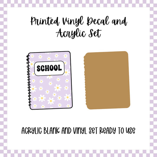 Printed Vinyl and Acrylic Set - Retro Notebook