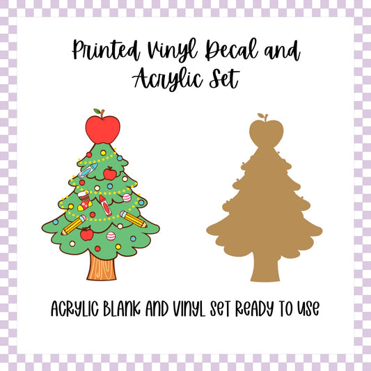 Printed Vinyl and Acrylic Set - School Christmas Tree