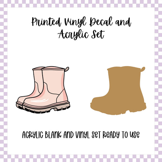 Printed Vinyl and Acrylic Set - Fall Boots