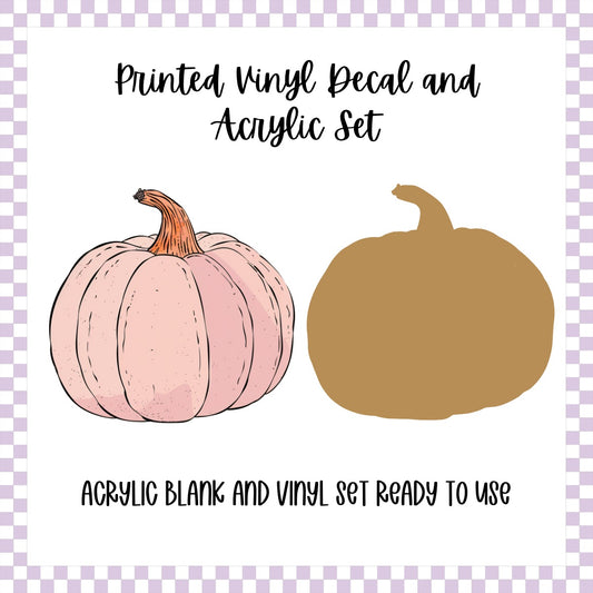 Printed Vinyl and Acrylic Set - Pink Pumpkin