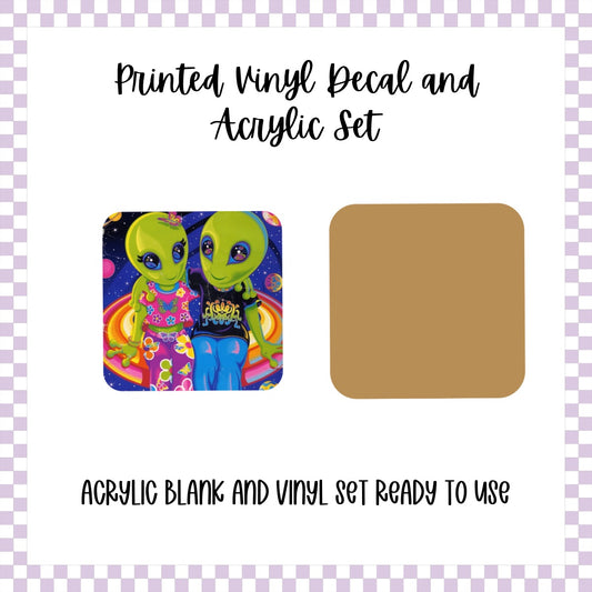 Printed Vinyl and Acrylic Set - LF Inspired- Alien Besties