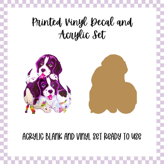 Printed Vinyl and Acrylic Set - LF Inspired- Puppies