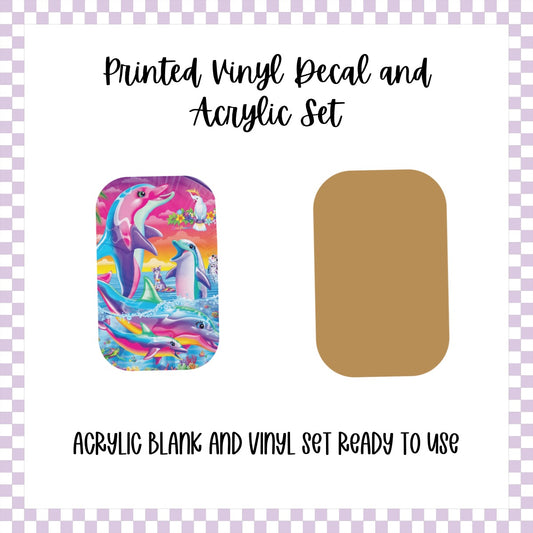 Printed Vinyl and Acrylic Set - LF Inspired- Dancing Dolphins