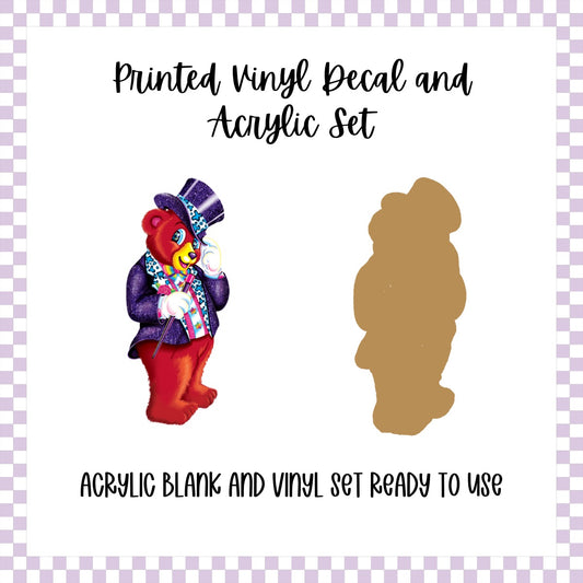 Printed Vinyl and Acrylic Set - LF Inspired- Hollywood Bear