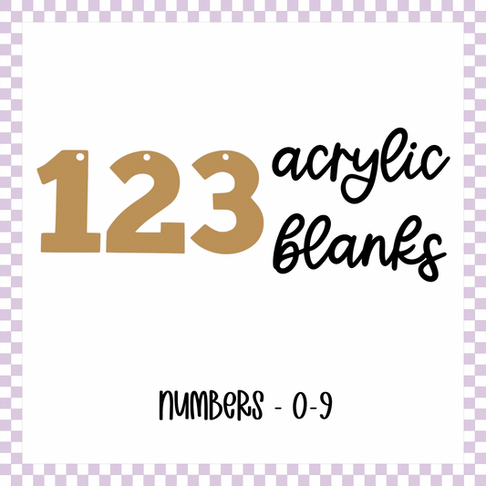 Acrylic Blanks - Numbers (3pc)