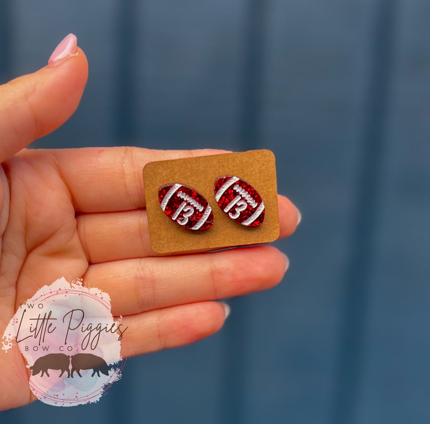 Acrylic Football Earrings