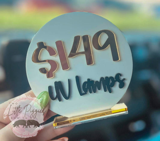 Acrylic Pricing Sign
