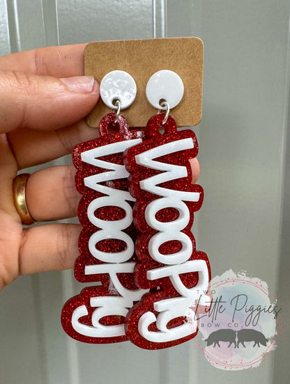 Custom Acrylic Double Layer Word Earrings