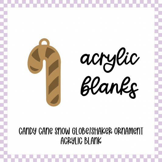 Acrylic Blank - Shaker/Snow Globe - Candy Cane