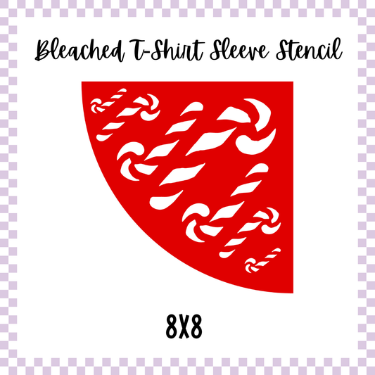 Bleached Tshirt Stencil - Jumbo Candy Cane