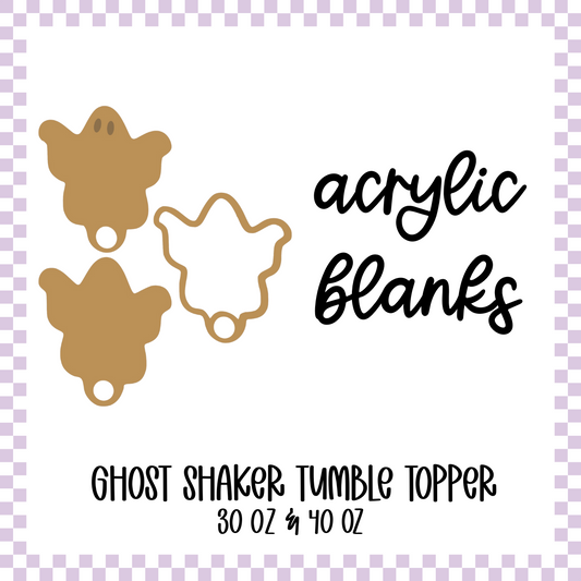 Acrylic Blank - Shaker Tumbler Topper  - Ghost