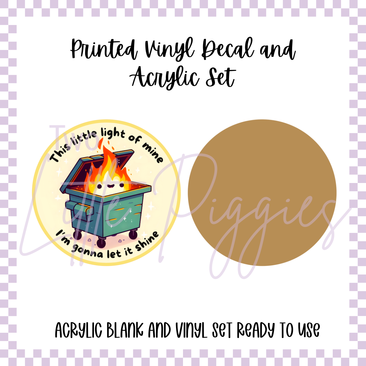 Printed Vinyl and Acrylic Set - This Little Light of Mine