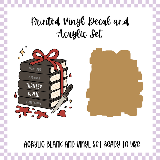 Printed Vinyl and Acrylic Set - Thriller Girlie Book Stack